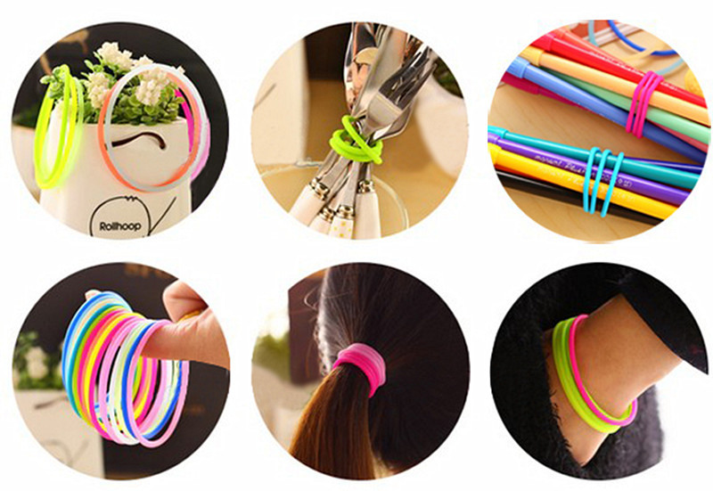 Bracelets Silicone Phosphorescents – Lot De 10 Couleurs, Taille Unique Extensible, Pour Soirées, Loisirs, Cheveux Ou Bagues