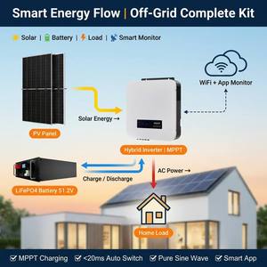 Sistema de Almacenamiento de Energía Doméstico al por Mayor, 5KW 10KW 16KW 20KW, Batería Solar Híbrida MPPT, Kit Completo Fuera de la Red, OEM CE - Product Image 2