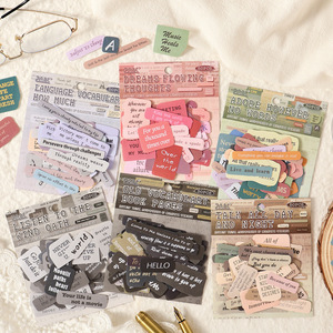 สติกเกอร์สมุดบันทึก 50 แผ่น จากโรงงานโดยตรง สติกเกอร์คำศัพท์<span class=keywords><strong>ภาษา</strong></span>อังกฤษสไตล์วินเทจสำหรับตกแต่งสมุดภาพ - Product Image 2