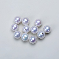 Perles d'eau douce naturelles rondes avec légèrement de légères imperfections, perles de style Edison, perles en vrac