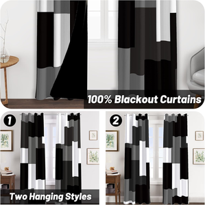 <span class=keywords><strong>Tende</strong></span> oscuranti 100% per camera da letto bianco grigio moderno astratto geometrico oscuramento <span class=keywords><strong>tende</strong></span> isolate - Product Image 2