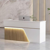 Comptoir de réception moderne en bois extensible pour bureau, salon, hôtel, mobilier de luxe, hôpital, café, centre commercial, école de beauté