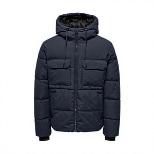 Veste d'hiver à capuche en laine écologique à col en V pour homme, avec fermeture éclair et boutons, vente en gros, très demandée - Product Image 4