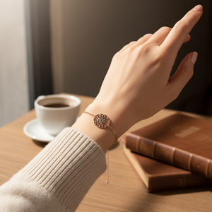 สร้อยข้อมือจี้รูปวงรี,สร้อยข้อมือแบบทำมือ - Product Image 3