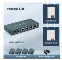 Séparateur HDMI 1x4 vers 4 récepteurs, extension de câble HD 1080P, 60m sur UTP, RJ45 Cat5e, Cat6, 1 transmetteur à 4 récepteurs, Super qualité