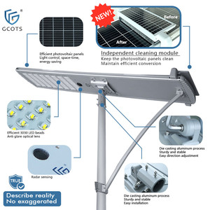 GCOTS - Farolas Solares Autolimpiantes, Resistentes al Agua IP65, 40W/60W/80W/100w, Todo en Uno, LED, Limpieza Automática, Iluminación Exterior - Product Image 2