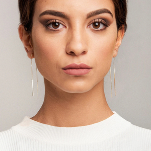 CANNER Pendientes de Plata de Ley 925 con Cadena Larga y Borla, Pendientes de Hilo Minimalistas de Oro 18K con Diseño de Serpiente, Joyería para Mujer - Product Image 5