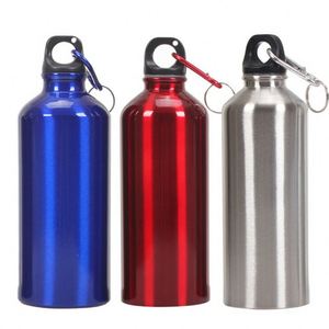 Botella de Agua Deportiva de Aluminio para Viajes al Aire Libre, de Grado Alimenticio, con Mosquetón - Product Image 1