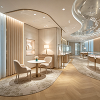 Conception d'intérieur de bijouterie de luxe moderne, service complet de pose clé en main pour toute la boutique