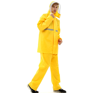 Venta al por mayor grueso adulto Split reflectante impermeable traje hombres mujeres sitio de construcción protección laboral al aire libre impermeable lluvia - Product Image 1