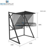 Étagère de présentation en métal pour tapis, présentoir de vente au détail, présentoir de tapis suspendu, présentoir de tapis à pages tournantes, vente chaude en usine, Boya Display CAR059