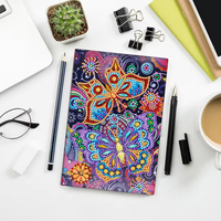 Cuaderno de Pintura de Diamantes 5D con Cubierta de Cuero Personalizada al por Mayor, Tamaño A5, Kits de Cuaderno de Notas Creativos Hechos a Mano