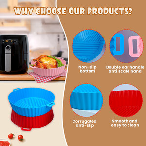 Hot Sale Easy-Wash Non-Stick Silicone Air Fryer Liner Reusable Pot and <strong>Baking</strong> <strong>Tray</strong> Pan <strong>Sets</strong> for Air Fryer - Product Image 4