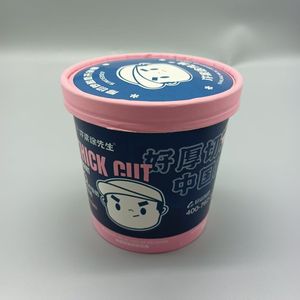 Seau à soupe en papier compostable personnalisé en gros avec couvercle en plastique et papier - Product Image 6