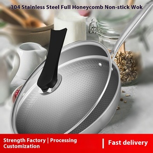 Poêle à frire <span class=keywords><strong>plate</strong></span> antiadhésive en acier inoxydable 316 personnalisée Usage domestique Cuisinière à induction Marmite Gaz Vente directe d'usine Ustensiles de cuisine - Product Image 2