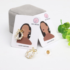 Cartes de présentation de bijoux en papier kraft avec logo personnalisé pour boucles d'oreilles, colliers, bracelets et bandeaux - Product Image 2