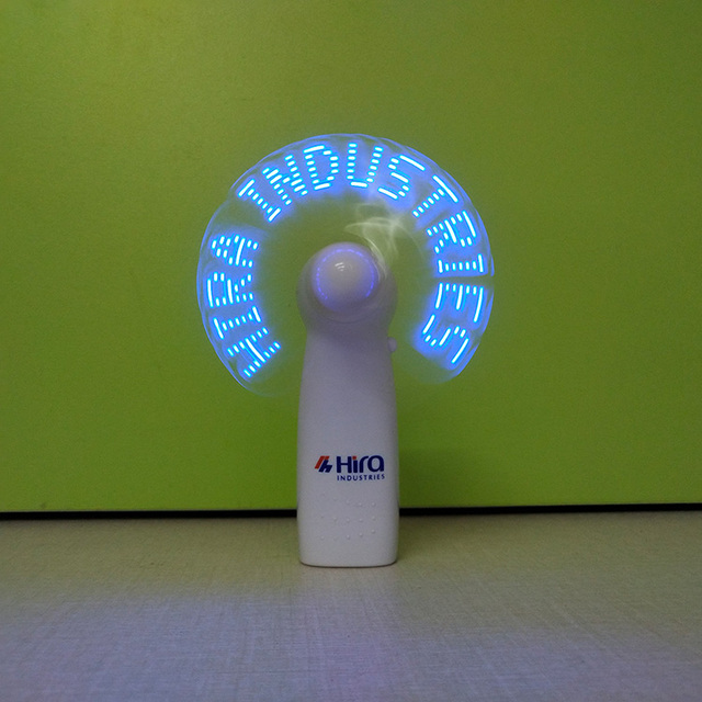 Oem Logo Led Custom Text Message Fan Portable Mini Hand Fan Battery Operated Led Message Handheld Fan Promotion Gifts