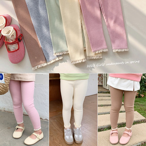 <span class=keywords><strong>Pantalones</strong></span> de moda para niños sólidos Otoño Primavera Leggings para niñas <span class=keywords><strong>Pantalones</strong></span> acanalados - Product Image 2