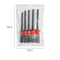 Ensemble de 5 brosses de nettoyage pour voiture, poils doux, kit de nettoyage intérieur automobile, outils de dépoussiérage pour les aérateurs et le tableau de bord de la voiture