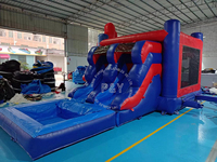 Château gonflable Spiderman commercial avec toboggan aquatique à vendre