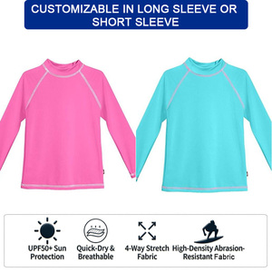 Custom Child Rash Vest Bathing Suit Kids UPF50+ Chlorine Resistant Rashie Quick Dry Swim Shirt <b>Surfing</b> Rash Guard - Product Image 3