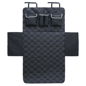 Pet Backseat Cover Rectangle Checkered Polyester Dog Car Seat Protector Rear Seat Mat - Product Image 1
