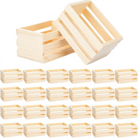 Mini panier de rangement pour maison de poupée, miniature en bois massif poli, durable, rectangulaire, caisse à lait, panier à fruits, petits paniers modèle pour