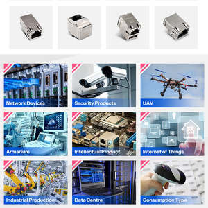 Base modular do conector duplo do USB RJ45 Jack RUC-161A9RJF 1000-conectores <span class=keywords><strong>ethernet</strong></span> de T com conector empilhado do RJ45 do transformers1x3 - Product Image 5