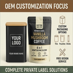 OEM Private Label <strong>Vanilla</strong> Mushroom <strong>Coffee</strong> 8 in 1 Adaptogenic Blend Lion's Mane Reishi Sugar-Free Instant <strong>Coffee</strong> - Product Image 4