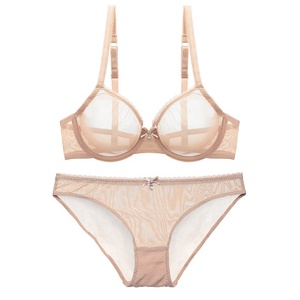 <span class=keywords><strong>Reggiseno</strong></span> e mutandine trasparenti Sexy da donna Set di Lingerie traspirante in pizzo alla moda - Product Image 1