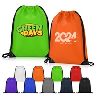 Sac à dos promotionnel avec cordon de serrage en polyester 210D et nylon pour hommes et femmes avec logo imprimé