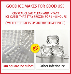 เครื่องทำน้ำแข็งอเนกประสงค์แบบตั้งโต๊ะสำหรับร้านค้า พร้อมไฟบลูไลท์ฆ่าเชื้อและระบบทำความสะอาดอัตโนมัติแบบสัมผัสเดียว เหมาะสำหรับร้านอาหารขนาดเล็กและร้านชานม - Product Image 4