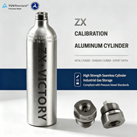 Bouteille de gaz d'étalonnage vide ZX ODM OEM en aluminium 6061, 0,85 L, 1,6 L, 1,72 L, homologuée DOT TPED, rechargeable avec valve C10 pour détecteur de gaz de laboratoire