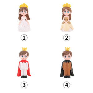 Figurines de prince et de princesse en PVC, paire blanche et café, style européen romantique, décorations de mariage miniatures - Product Image 4