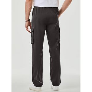 Mens Casual Baggy <b>Cargo</b> <b>Pants</b> Elastic Waist <b>Stretch</b> Sweatpants Loose Fit Multi Pockets Outdoor Hiking Workout Joggers - Product Image 2