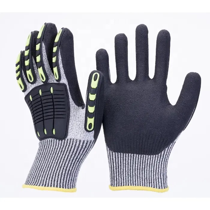 Nitrile Cut Resistance Glove Yulan M103E 13G Cut Resistant TPR Working Color Useful Safety Nitrile Working Impact Glove