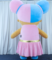 Patron personnalisé en usine bébé chanceux fille poupées en peluche personnes portant un costume de mascotte gonflable pour les spectacles de fête