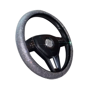 غطاء عجلة قيادة عالمي مرصع بالكريستال الملون اللامع على شكل قوس قزح - Product Image 2