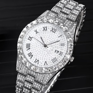 Ensemble de montre et de bijoux pour <span class=keywords><strong>homme</strong></span> tendance, 3 pièces, montre en alliage avec cadran en strass, calendrier, collier, bracelet, cadeau pour <span class=keywords><strong>homme</strong></span> - Product Image 3