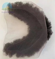 Natürliche künstliche Schnurrbart volle Spitze Basis Afro verworrene Locken gefälschten Bart menschliches Haar