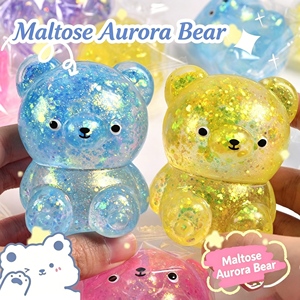 Oso de Goma Brillante de Maltosa, Juguete de Rebote Lento, Pelota Antiestrés para Apretar, Juguete Antiestrés Súper Lindo para Niños, Oso de Goma Suave y Duradero - Product Image 6