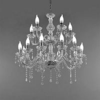 Lustre LED en cristal alimenté par courant alternatif, style luxueux, indice de protection IP54, 5+ lumières, à intensité variable, pour hall d'hôtel et événements de mariage