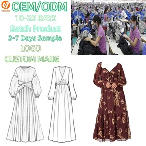 Vestido Casual Boho para Mujer, Diseño Floral, Algodón, Chifón, Estampado Floral, OEM/ODM, 4798 - Product Image 1