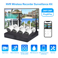 Harga Pabrik 2MP 4CH WiFi NVR Recorder Kamera Tahan Air Transmisi Nirkabel Point to Point NVR Recorder Kit Kamera Bullet