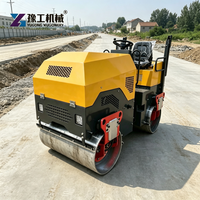 Rouleau compresseur vibrant tandem 1 tonne avec transmission fiable pour travaux de pavage d'asphalte