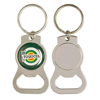 Porte-clés promotionnel en métal de l'usine, porte-clés personnalisé avec logo, porte-clés vierge en acier inoxydable pour sublimation, ouvre-bouteille porte-clés