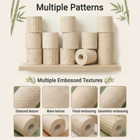 Papier toilette Langqiao non blanchi en pulpe de bambou, résistant, jetable, écologique, 1 à 4 plis, rouleau standard doux pour salle de bain