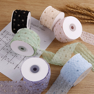 Tùy chỉnh xếp li voan Ribbon DIY handmade Bow tóc phụ kiện quần áo Vật liệu quà tặng hoa bao bì Màng băng - Product Image 4