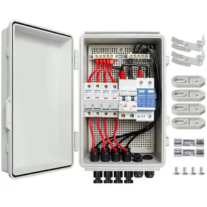 4 String PV Combiner Box for Solar with Lightning Catch 15a fuse holder and 63a mcb IP65 Waterproof for On/Off Grid system