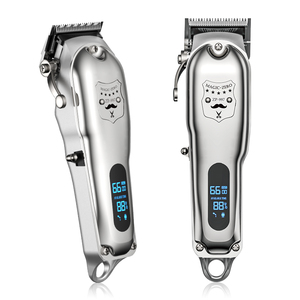 Nouvelle coupe de cheveux sans fil professionnelle Rechargeable USB Salon vente en gros or tout en métal avec tondeuse à cheveux Lcd tondeuse - Product Image 1